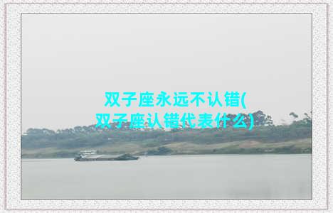 双子座永远不认错(双子座认错代表什么)