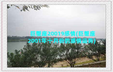 巨蟹座20019感情(巨蟹座2001年十月份的感情运势)