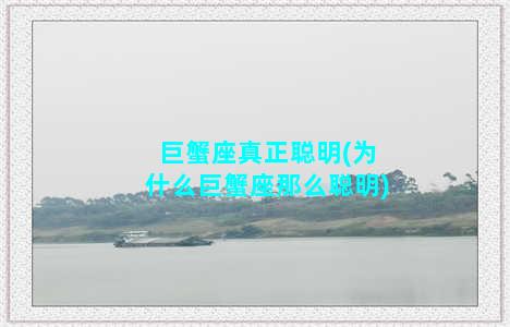 巨蟹座真正聪明(为什么巨蟹座那么聪明)