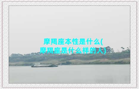 摩羯座本性是什么(摩羯座是什么样的人)