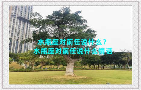 水瓶座对前任说什么？水瓶座对前任说什么情话