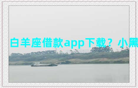 白羊座借款app下载？小黑象app贷款